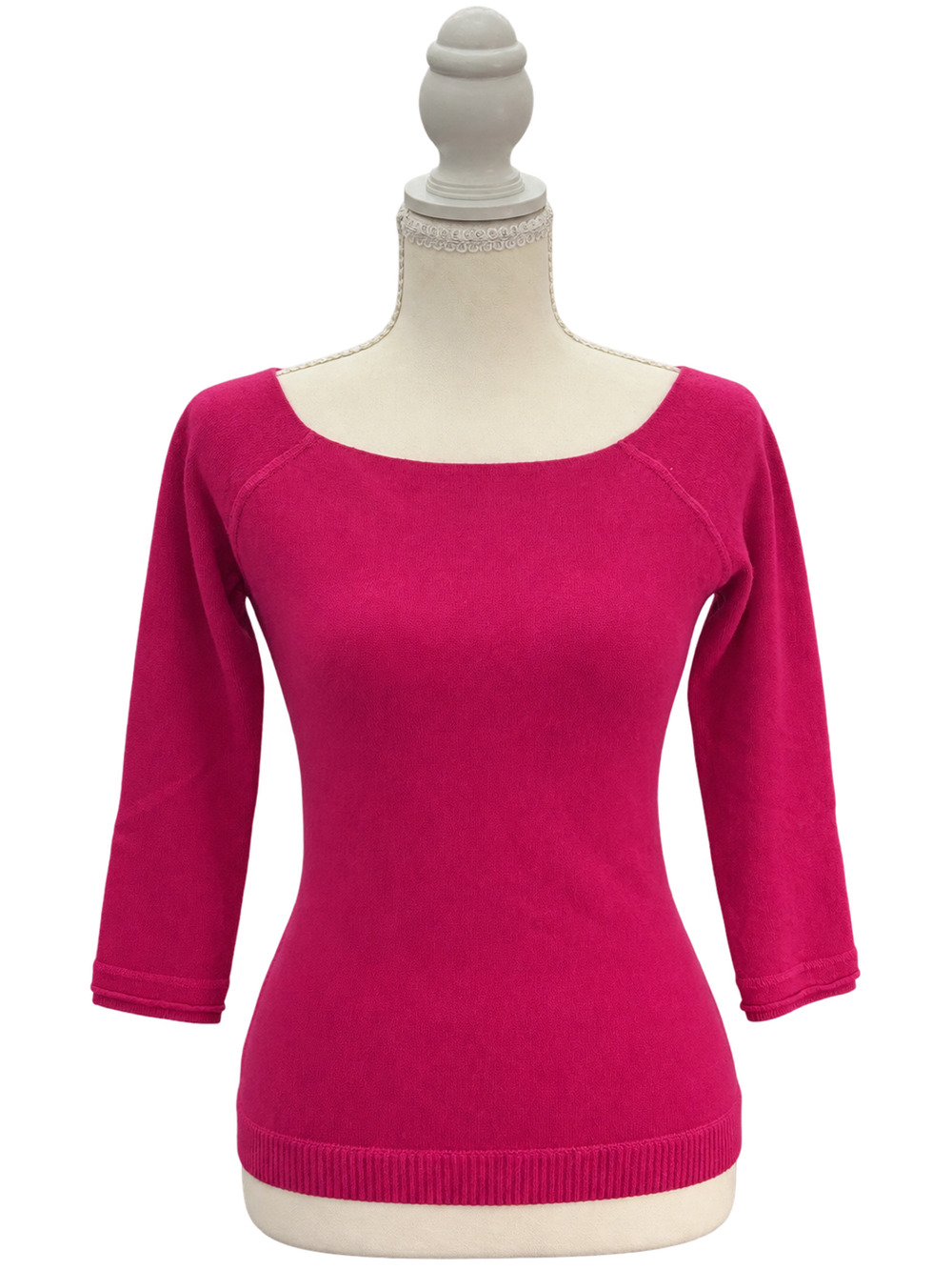 Autumn Cashmere Pink 100% Cashmere Off Shoulder Boat Neck Sweater S